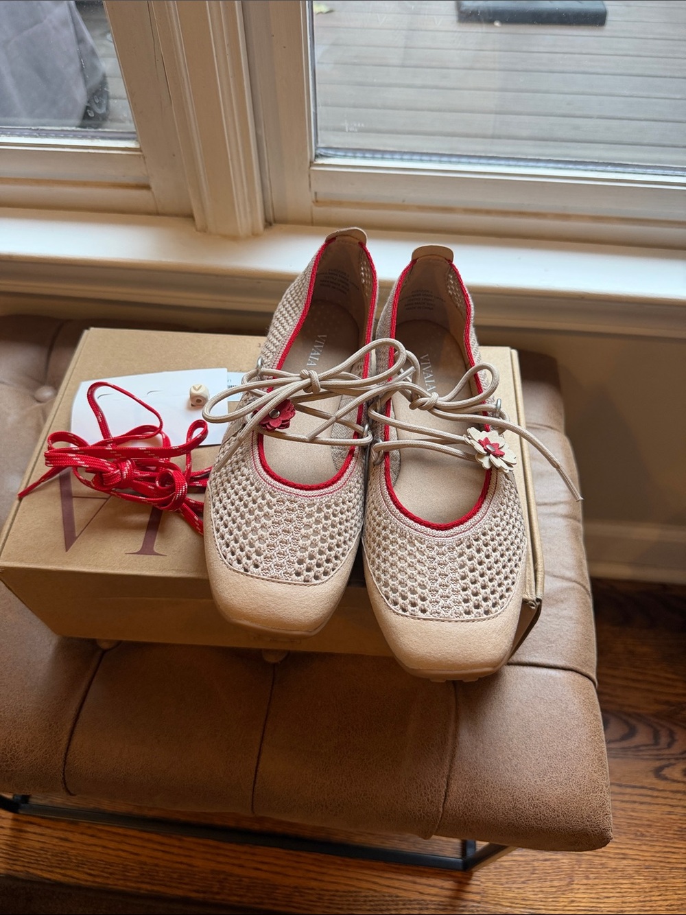 Vivaia Square Toe Hybrid Mesh Mary Jane’s - Cecily Size 37